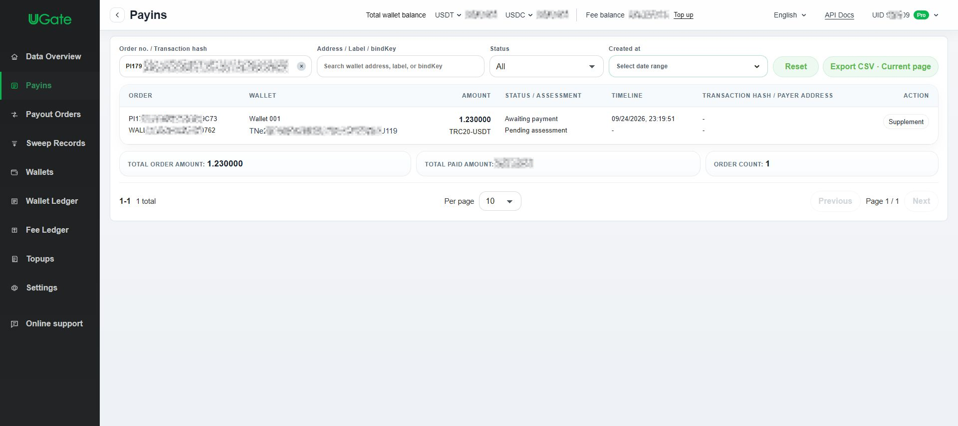 Shared wallets: collect a fixed amount, Step 7