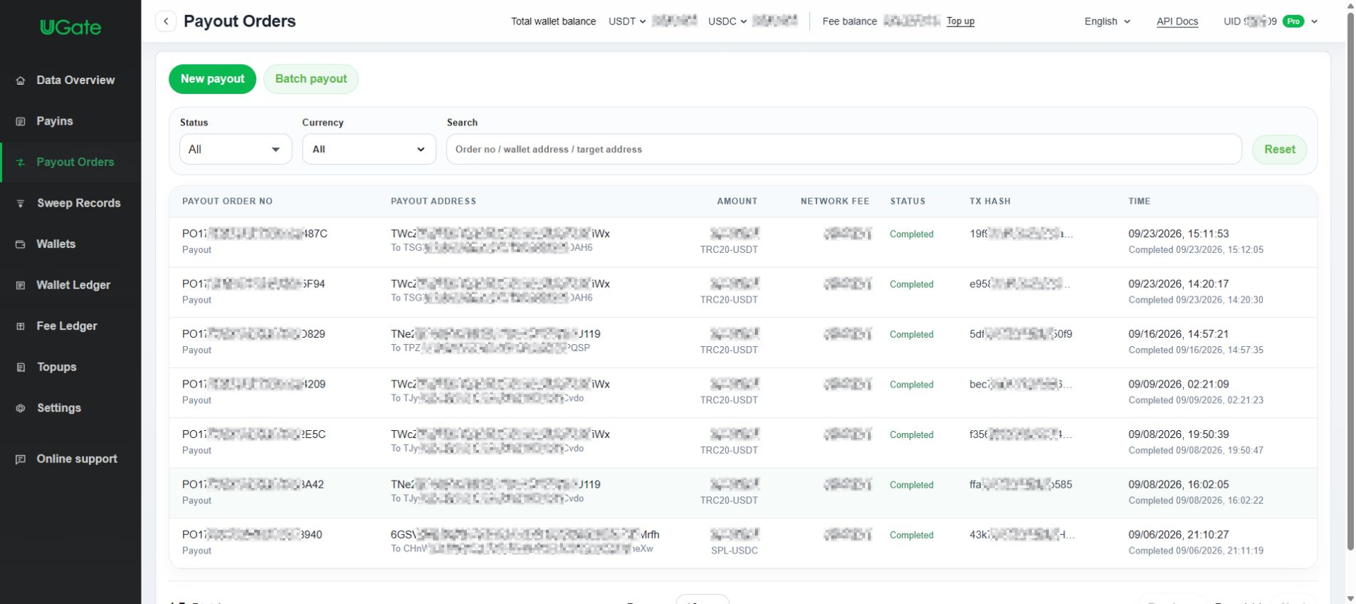 Single and batch payouts, Step 6
