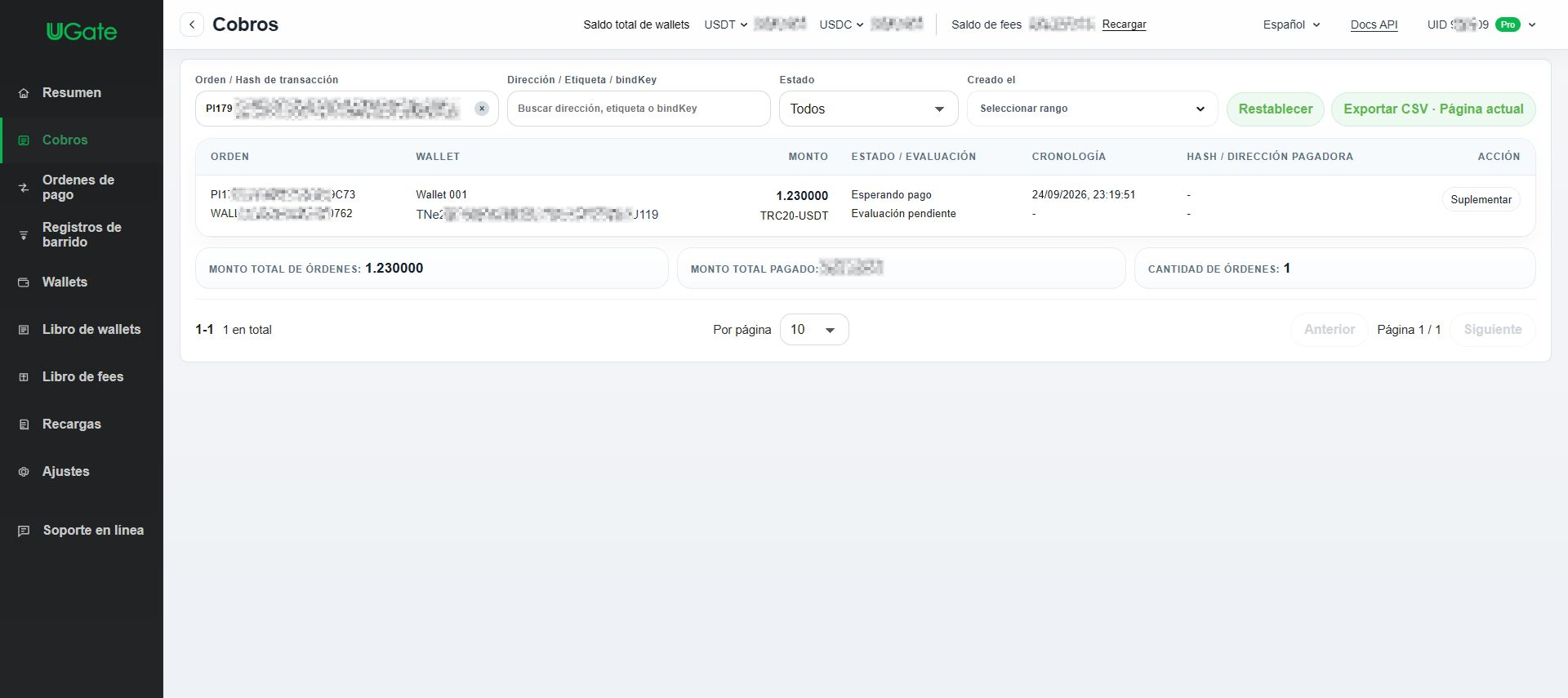 Resolver cobros pendientes, vencimientos y callbacks, Paso 1