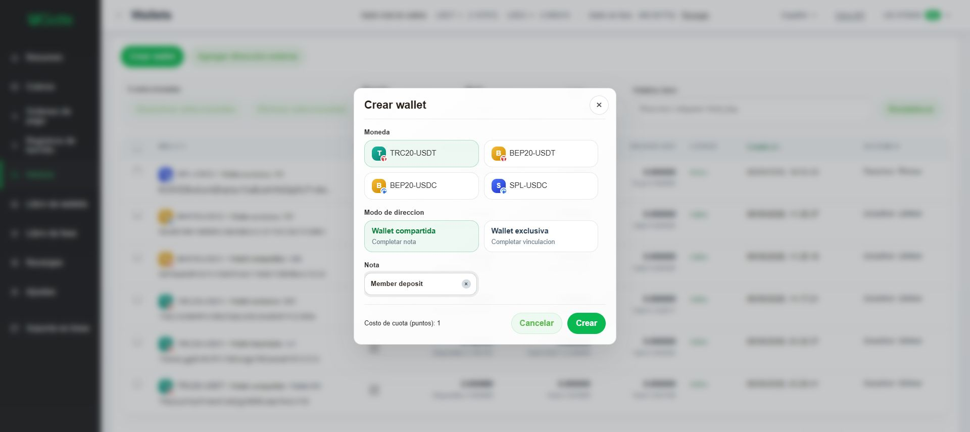 Wallet compartida: cobrar un monto fijo, Paso 3