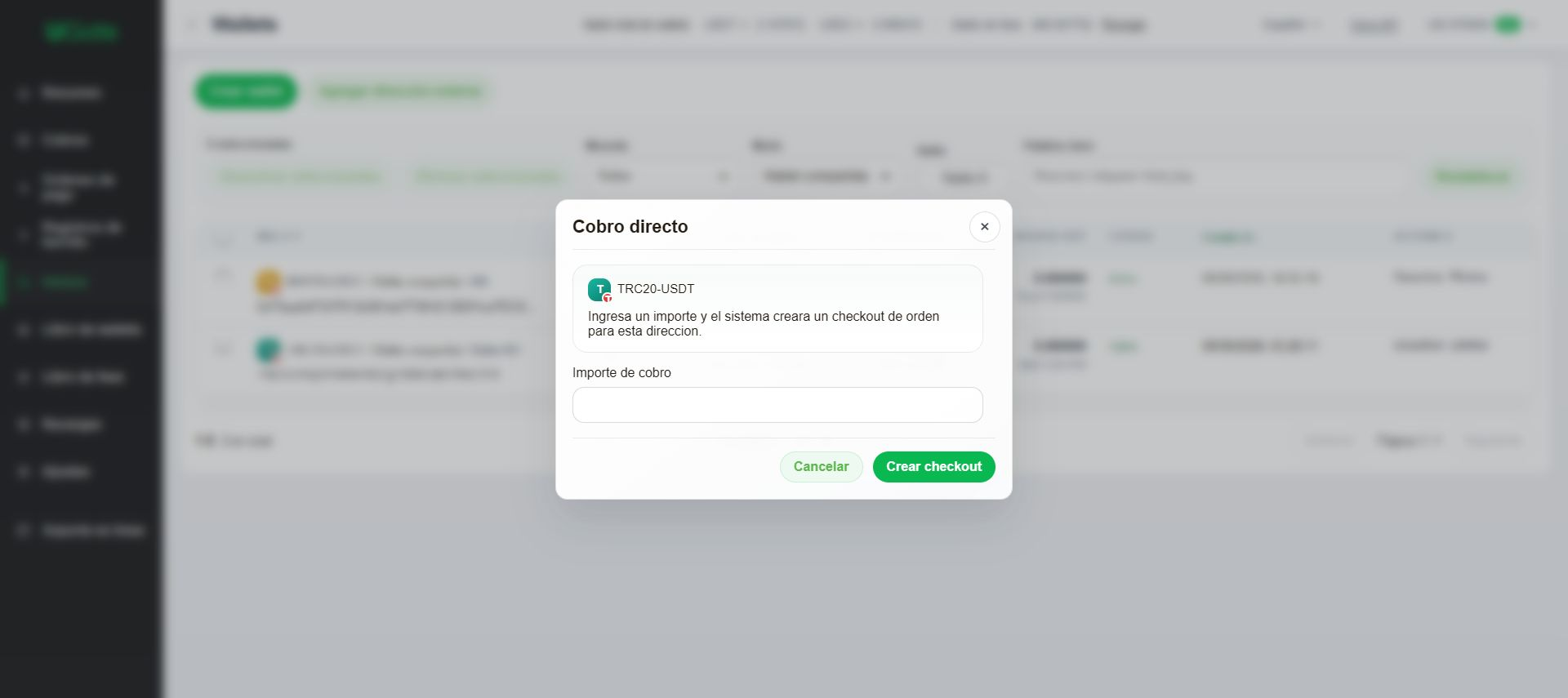 Wallet compartida: cobrar un monto fijo, Paso 4