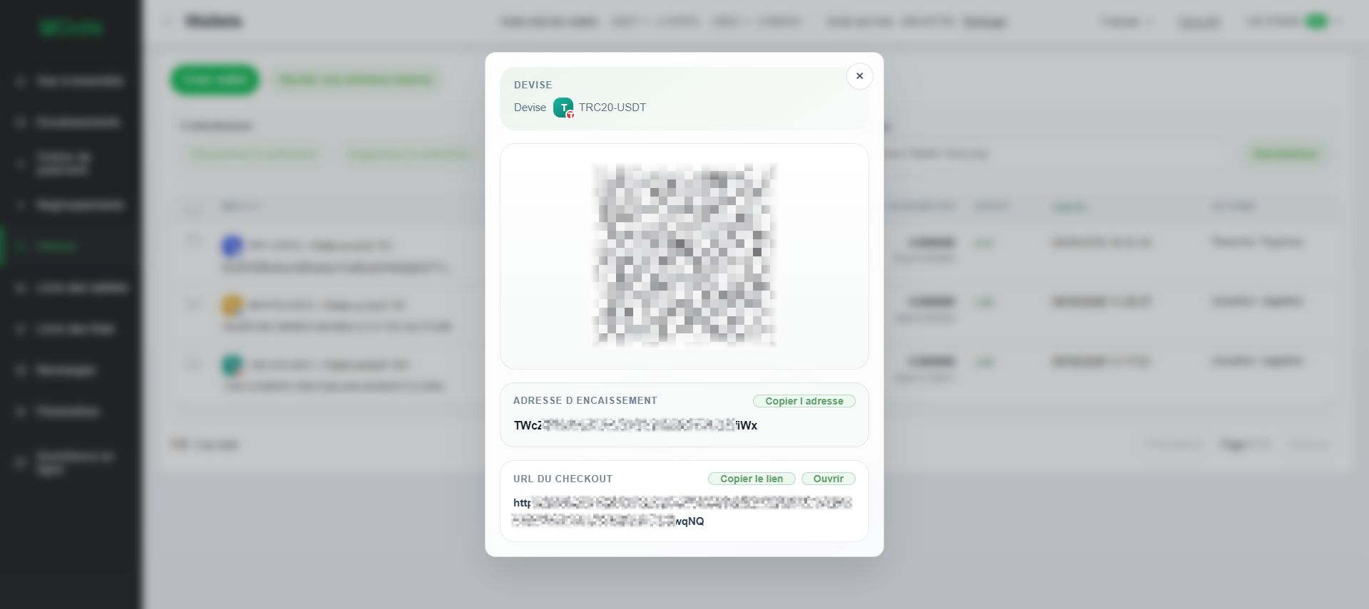 Wallet exclusif pour les dépôts — recommandé, Étape 5
