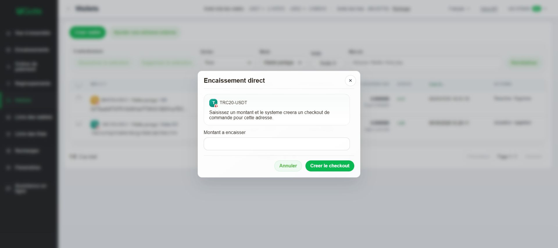 Wallet partagé : encaisser un montant fixe, Étape 4