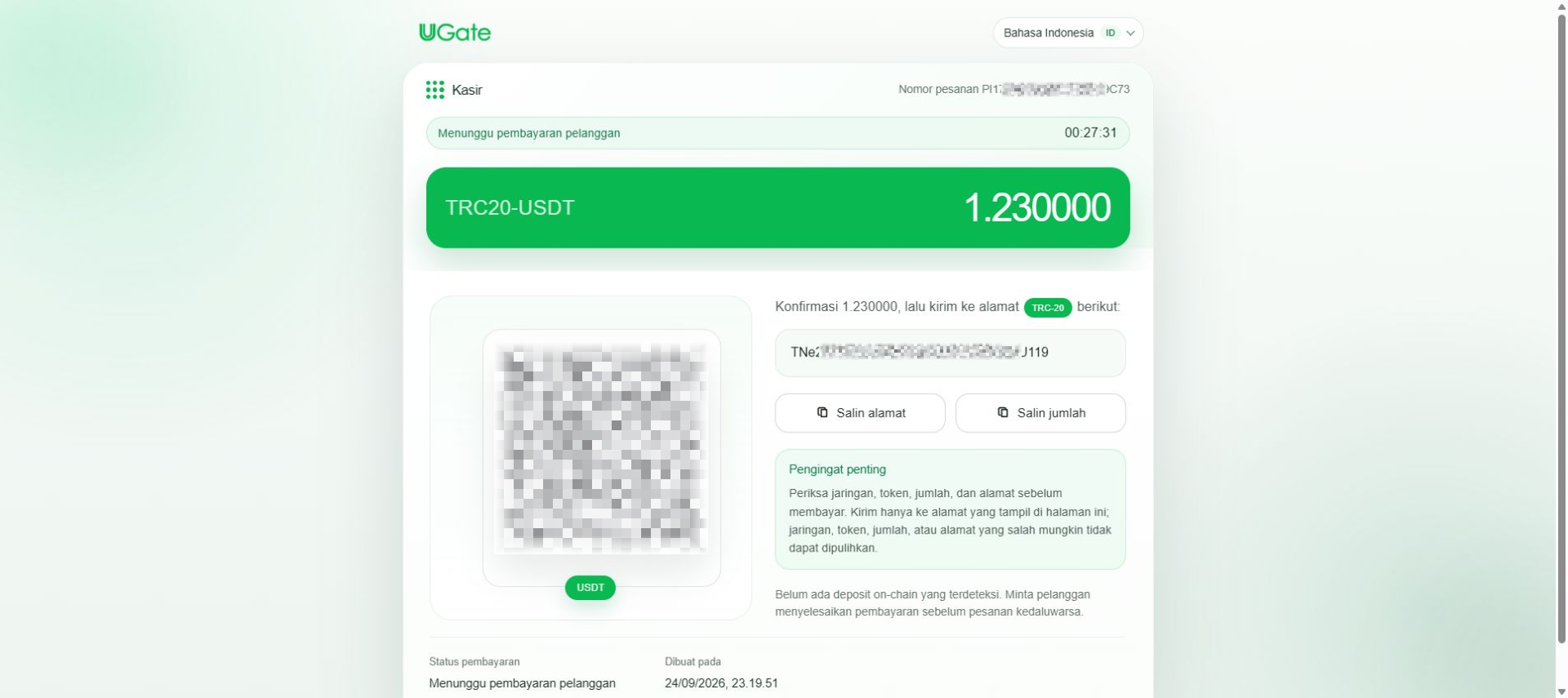 Wallet bersama: menerima nominal tertentu, Langkah 6
