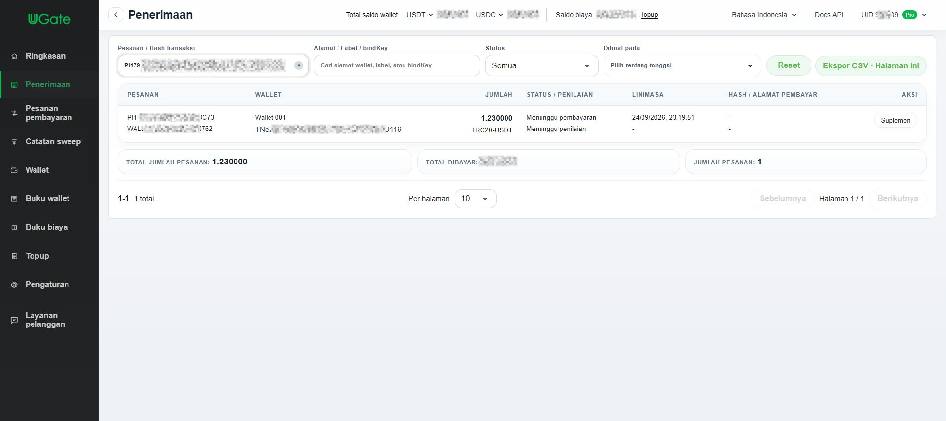 Wallet bersama: menerima nominal tertentu, Langkah 7