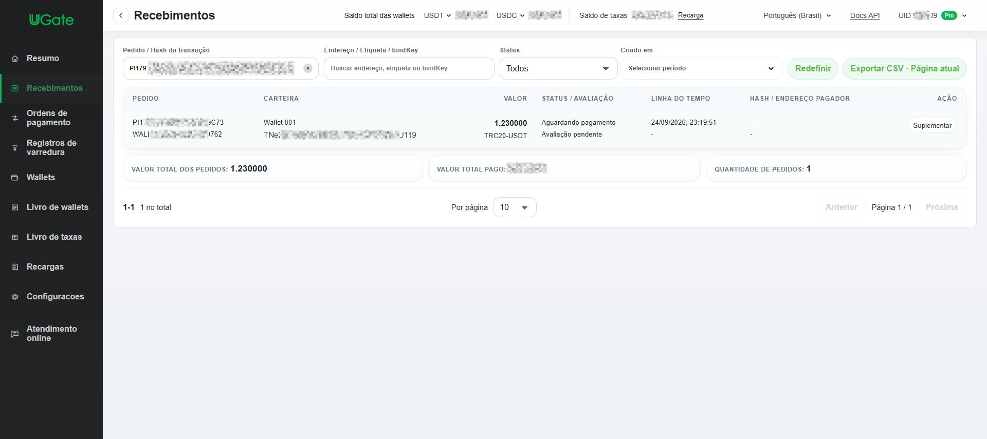 Wallet compartilhada: receber um valor fixo, Etapa 7